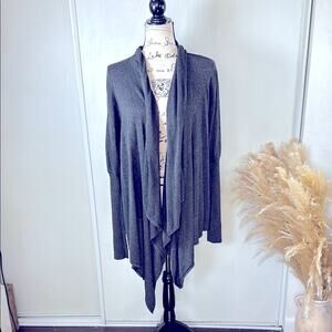 Matty M Asymmetrical Gray Women's Open Front Cardigan size Small